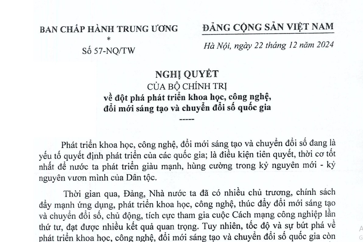 Nghị quyết số 57-NQ/TW